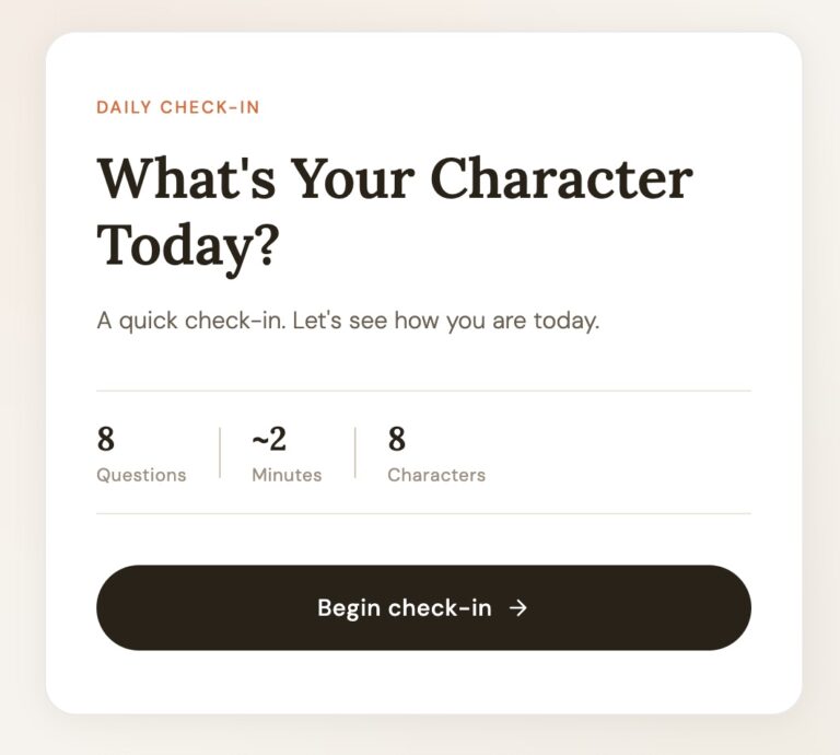 What's your character today?